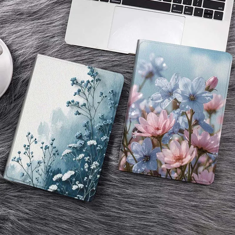 

Blue Flower Watercolor Painting Gift Tablet Case For Samsung Galaxy Tab S7 S8 S9 S10 FE Lite