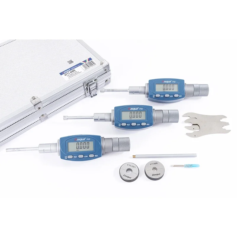

Цифровой трехточечный внутренний микрометр Dasqua 2026, водонепроницаемый IP65, набор 6-12 мм (6-8 мм, 8-10 мм, 10-12 мм)