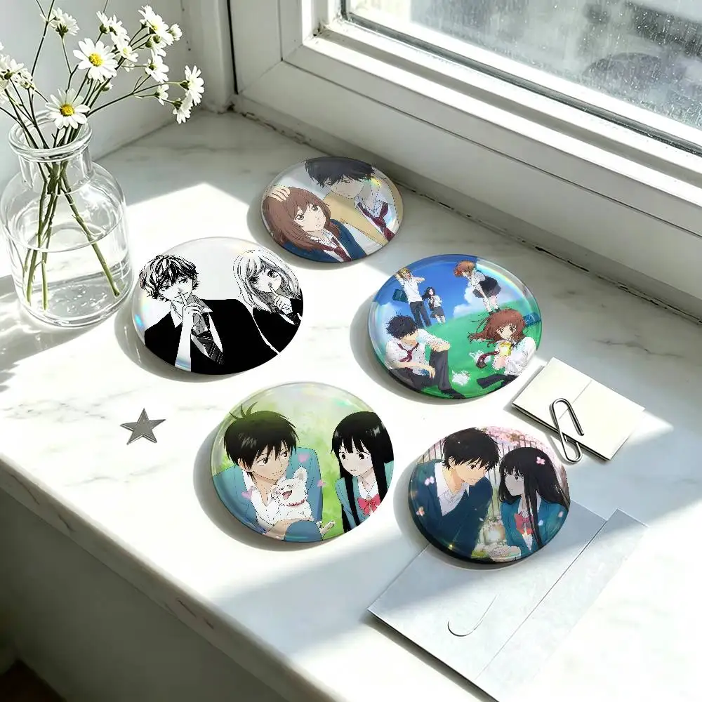 Cartoon Anime A-Ao Haru Ride Manga   Badge Creative Round Plastic Brooch Clothes Decorative Pins Jewelry Gifts for Friends