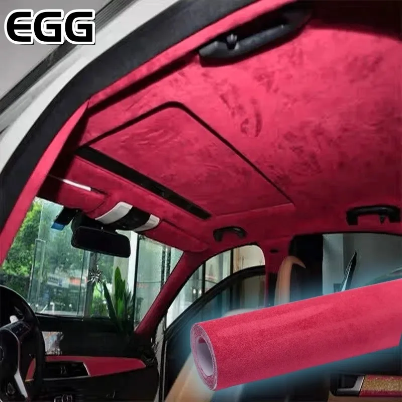 

High Elastic Self-adhesive Suede Fabric for Car Headliner Doors AB Pillar Auto Roof Ceiling Suede Leather Decoration Renovation