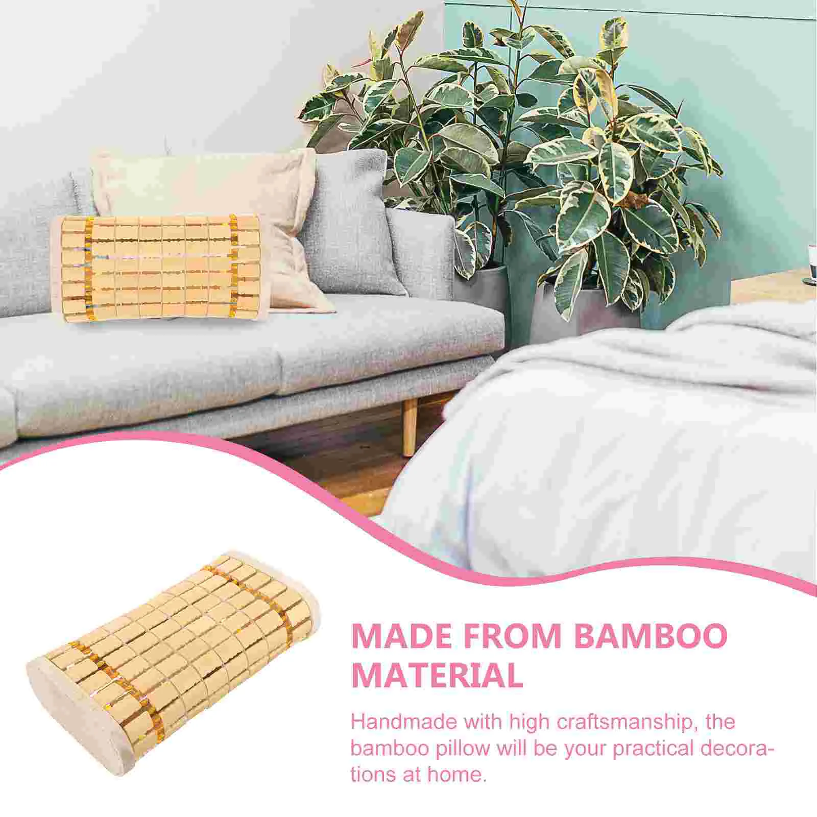 Bamboo Pillow Portable Breathable Saunas Japanese-style Household Side-sleeper Cooling Solid Wood