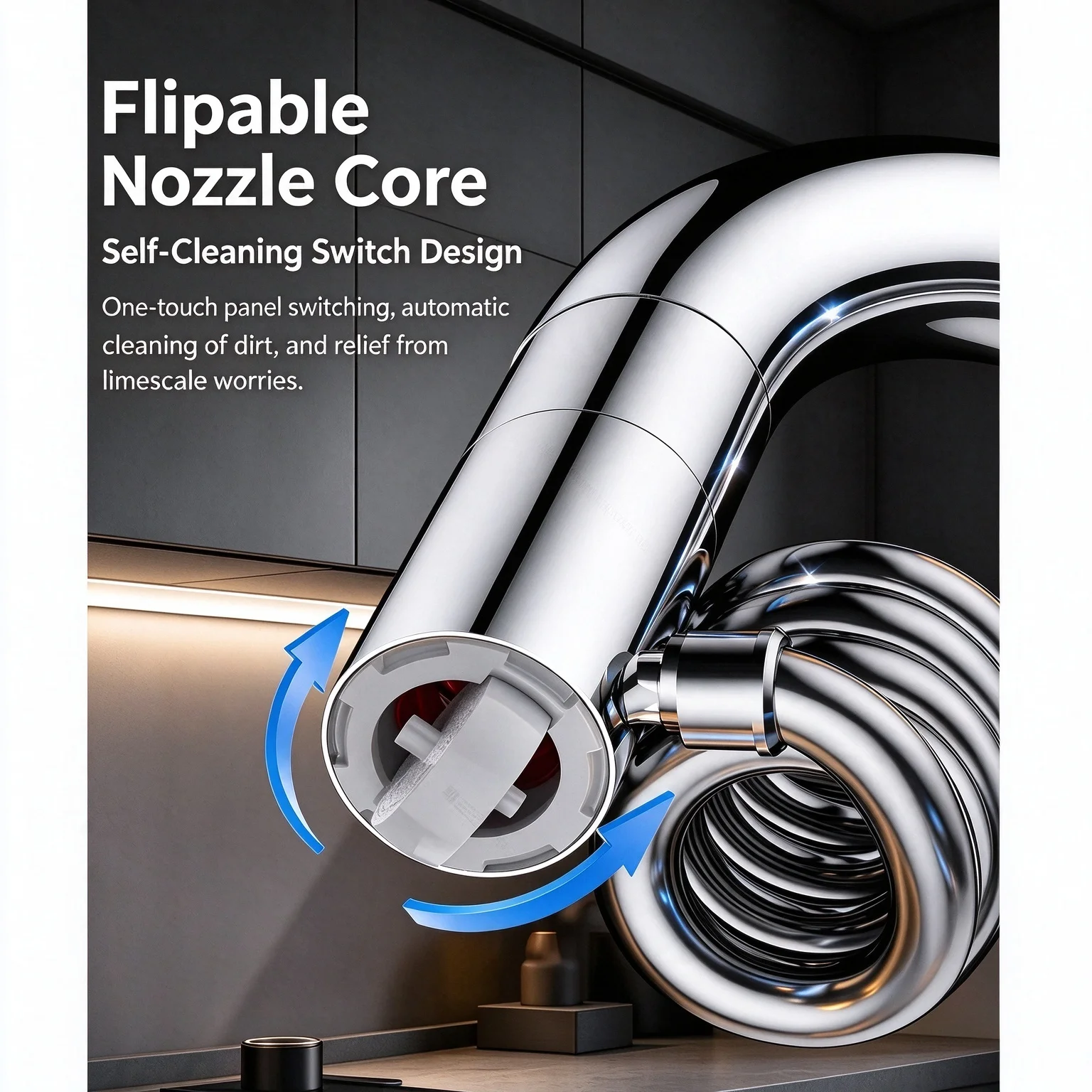 Thickened Kitchen Faucet Extender 2 Mode Adjustable Flexible Splash Proof Faucet Sprayer Head Universal Thread Spring Pull Out