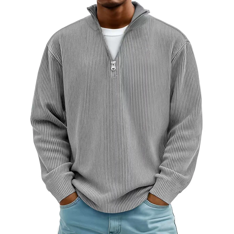 2026 Autumn Winter Half Zipper Sweatshir Men Solid Loose Casual Hoodie Stand Collar Long Sleeve Warm Sportswear Male Streetwear