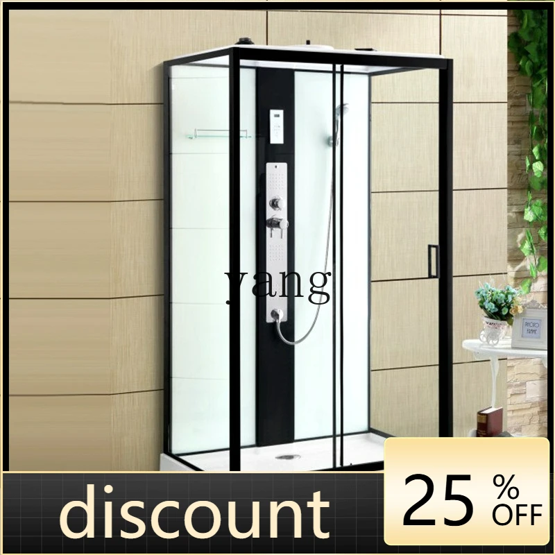 LTT bathroom tempered glass door square bath room partition wet and dry separation artifact
