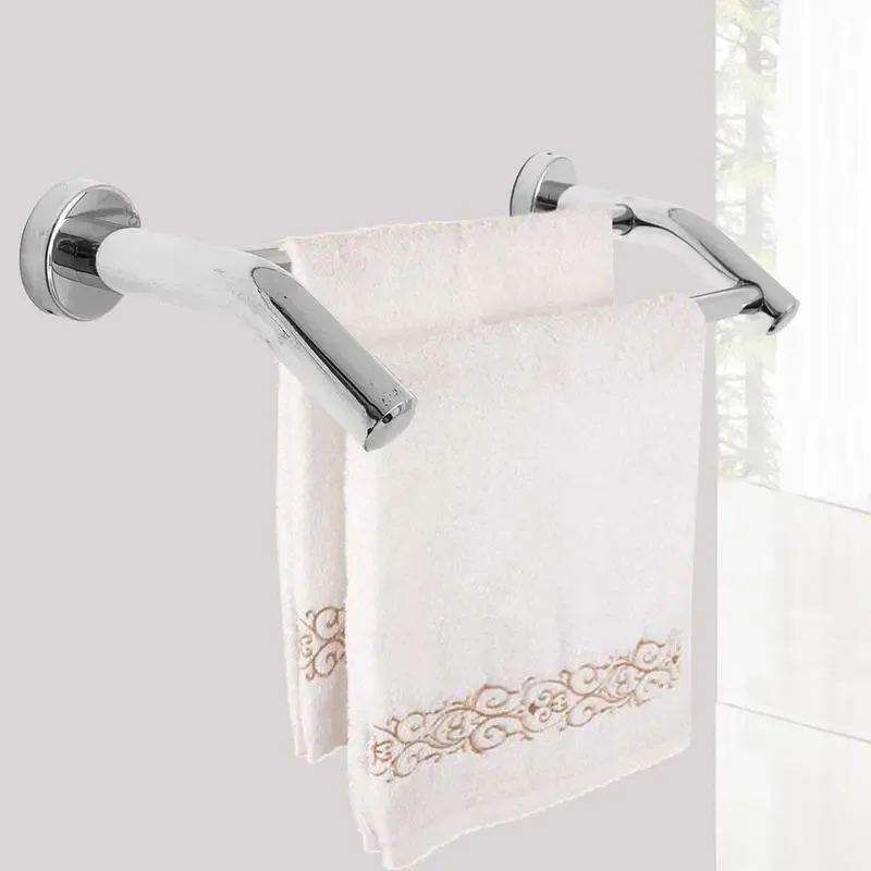 Toallero doble montado en la pared, estante de almacenamiento de baño de acero inoxidable, soporte de toallas de baño, Riel de Hotel, 40/50cm