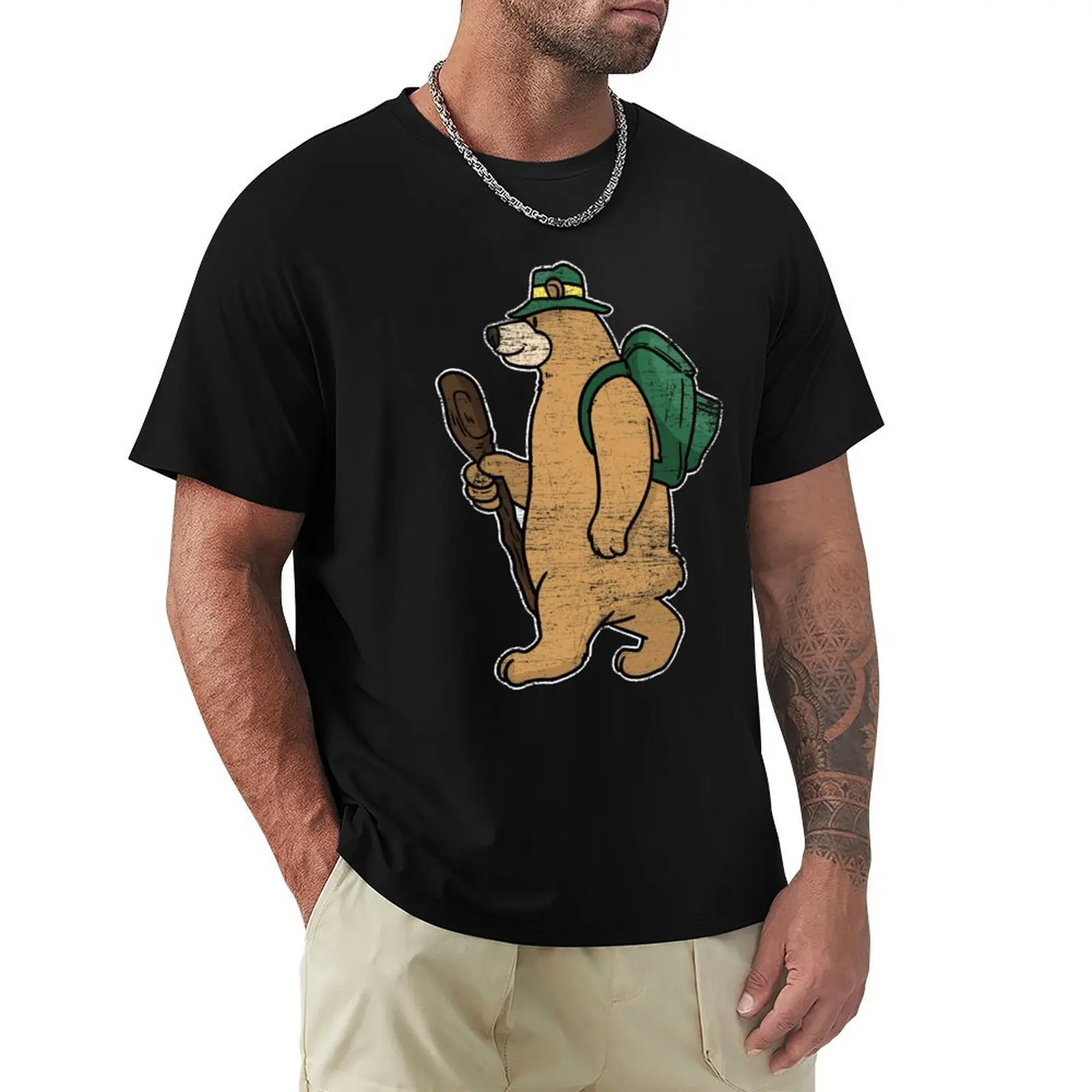 Backpacker Bear Gift T-Shirt Novelty Graphic Tee Shirt
