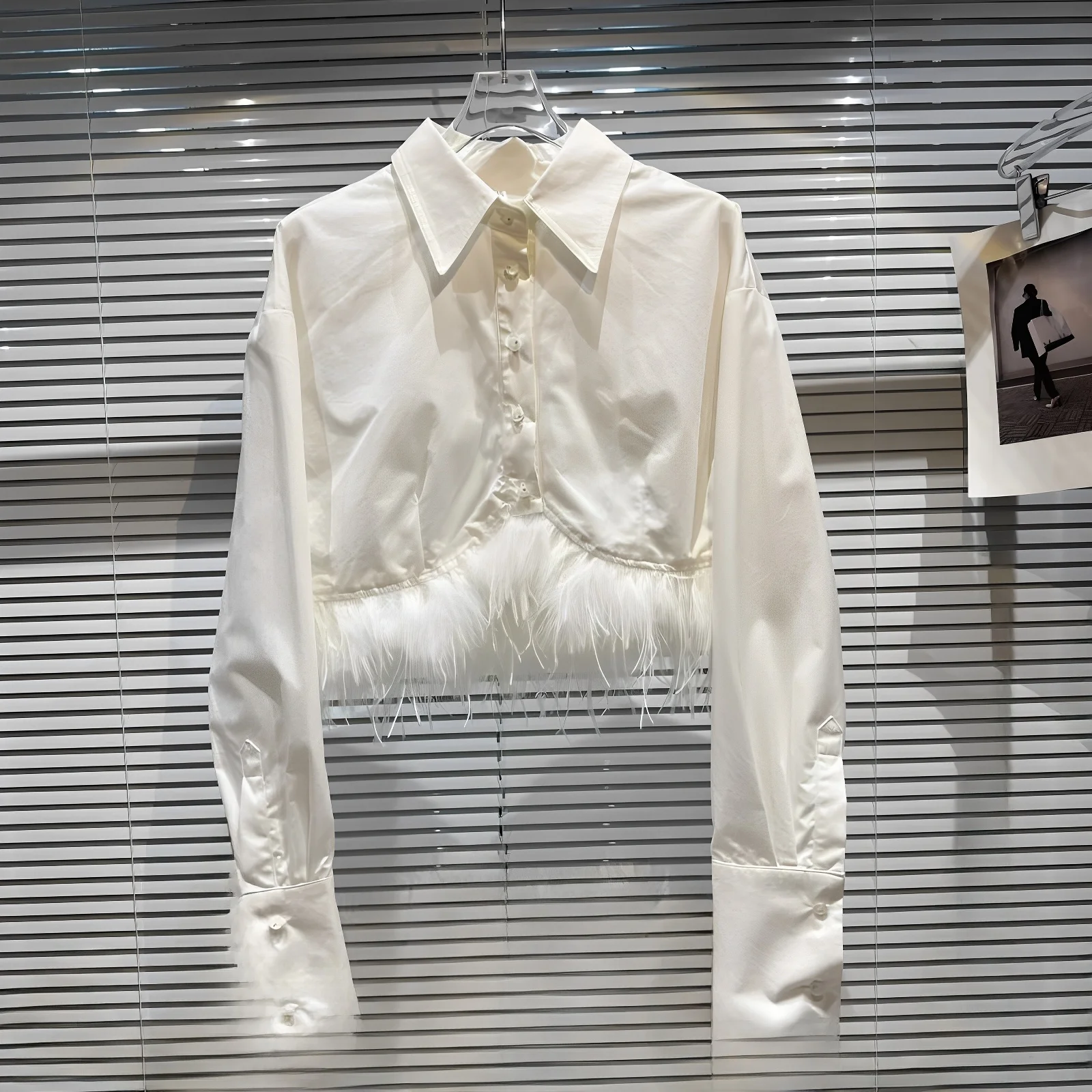 

Pure Color ort irt Ele Ladylike Faux Fur Hem Commute Sle Button Detail Long Sve Ne Autumn Новое поступление