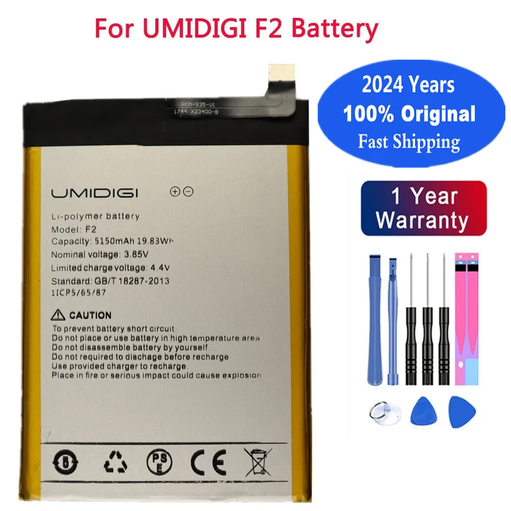 

2024 Years 5150mAh Original UMI Battery For UMIDIGI F2 F 2 Phone Battery In Stock With Tracking Number + Tools