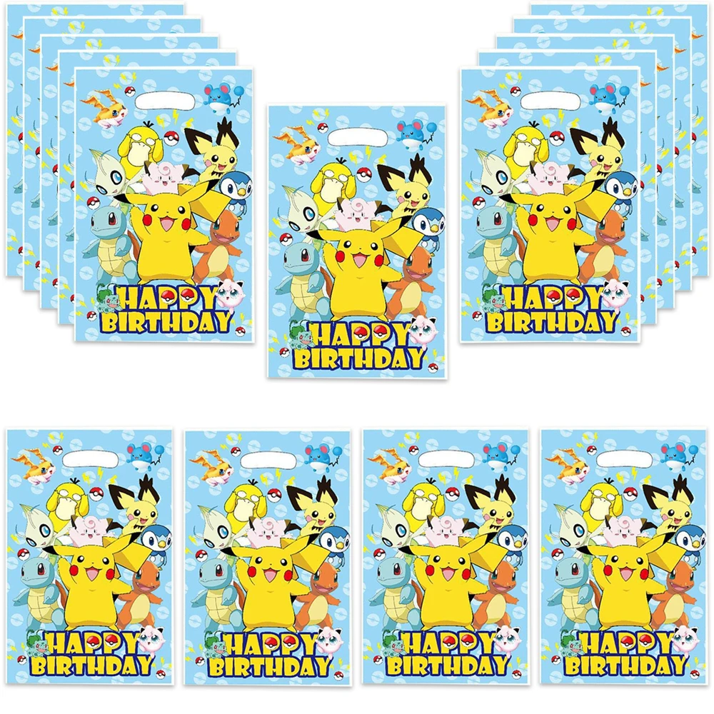 10/30/50/100 Stuks Leuke Pikachu Thema Party Gift Bags Plastic Snoep Zak Buitzak Kinderen Verjaardag decoratie Benodigdheden Baby Douche
