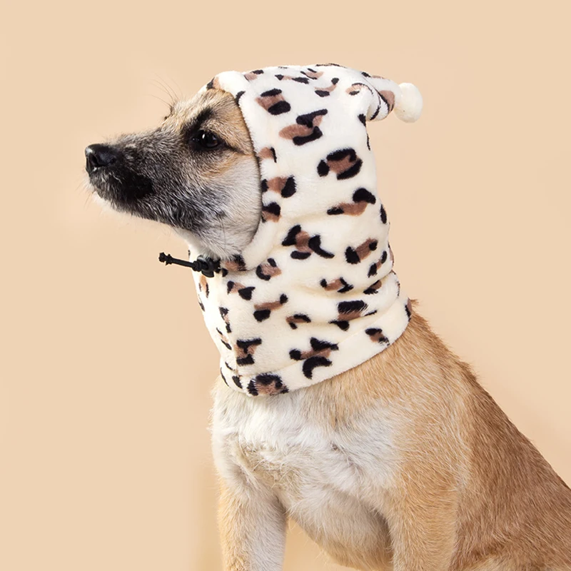 Autumn and winter pet leopard print hat fun spoof hat Christmas hat puppy hat pet headwear transformation hat