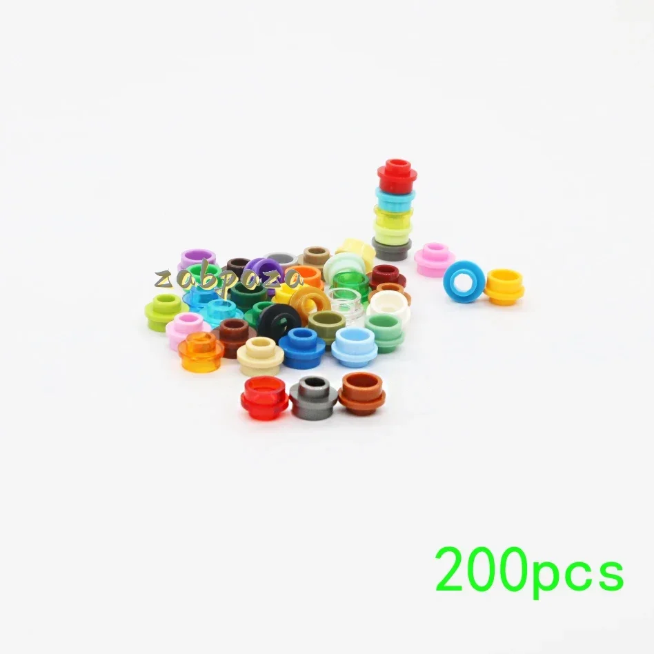 200 Uds. Partículas de ensamblaje de alta tecnología 85861 1x1 placa redonda pequeña hueca Kit de bloques de construcción Idea de pieza juguetes DIY para niños regalos