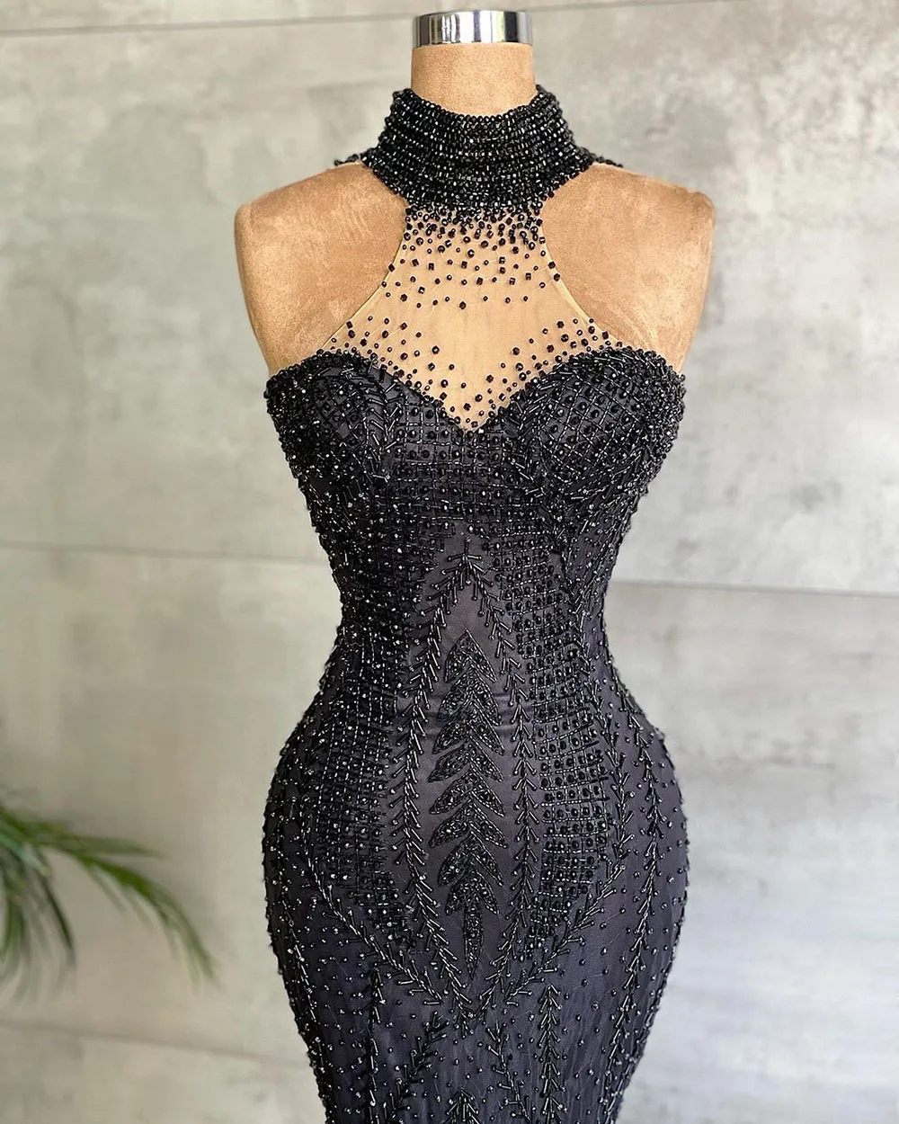 Sevintage Modern Design Beading Mermaid Evening Dresses Halter Sequined Crystal Dubai Women Long Prom Dress Formal Party Gown