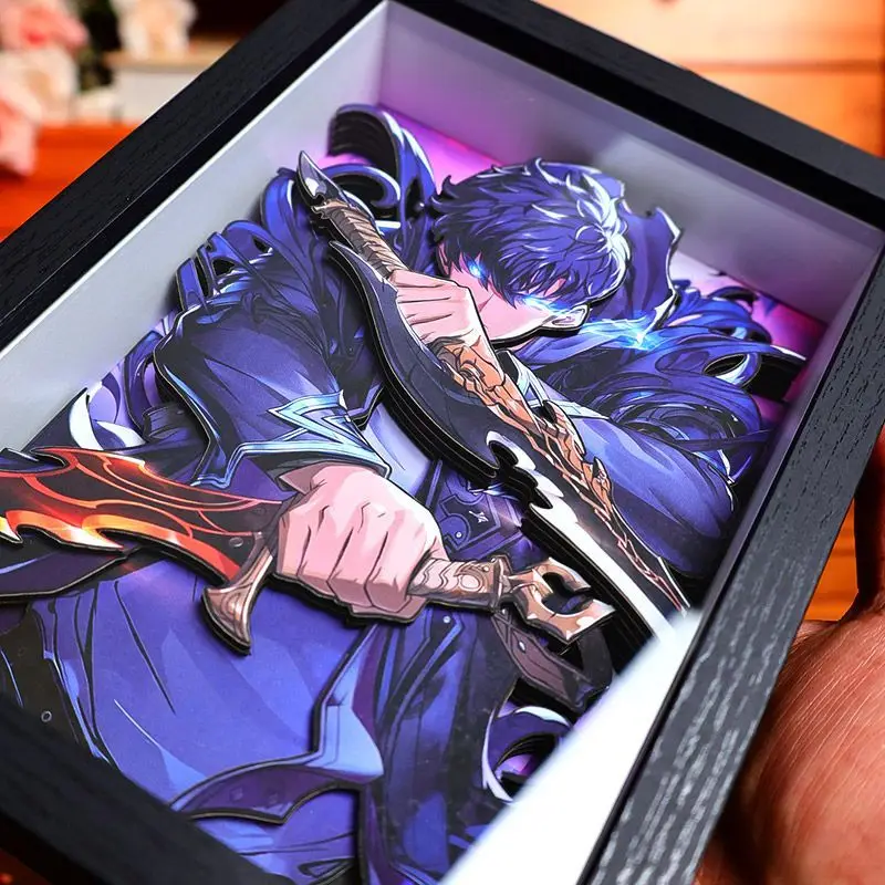 Solo nivelamento anime figura 3d retrato desenhar seong jin woo arise da sombra de alta definição quarto decoração presente