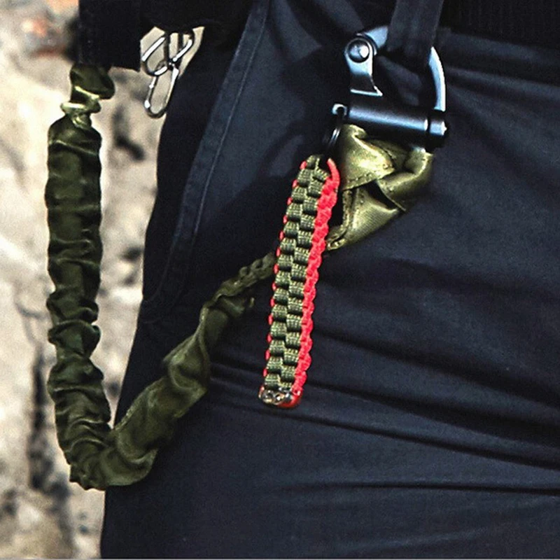 

Military Quick Release Safety Rifle Sling Lanyard Strap Rope Line Climbing Rope Tactical Protective Sling for Hunting Outdoor