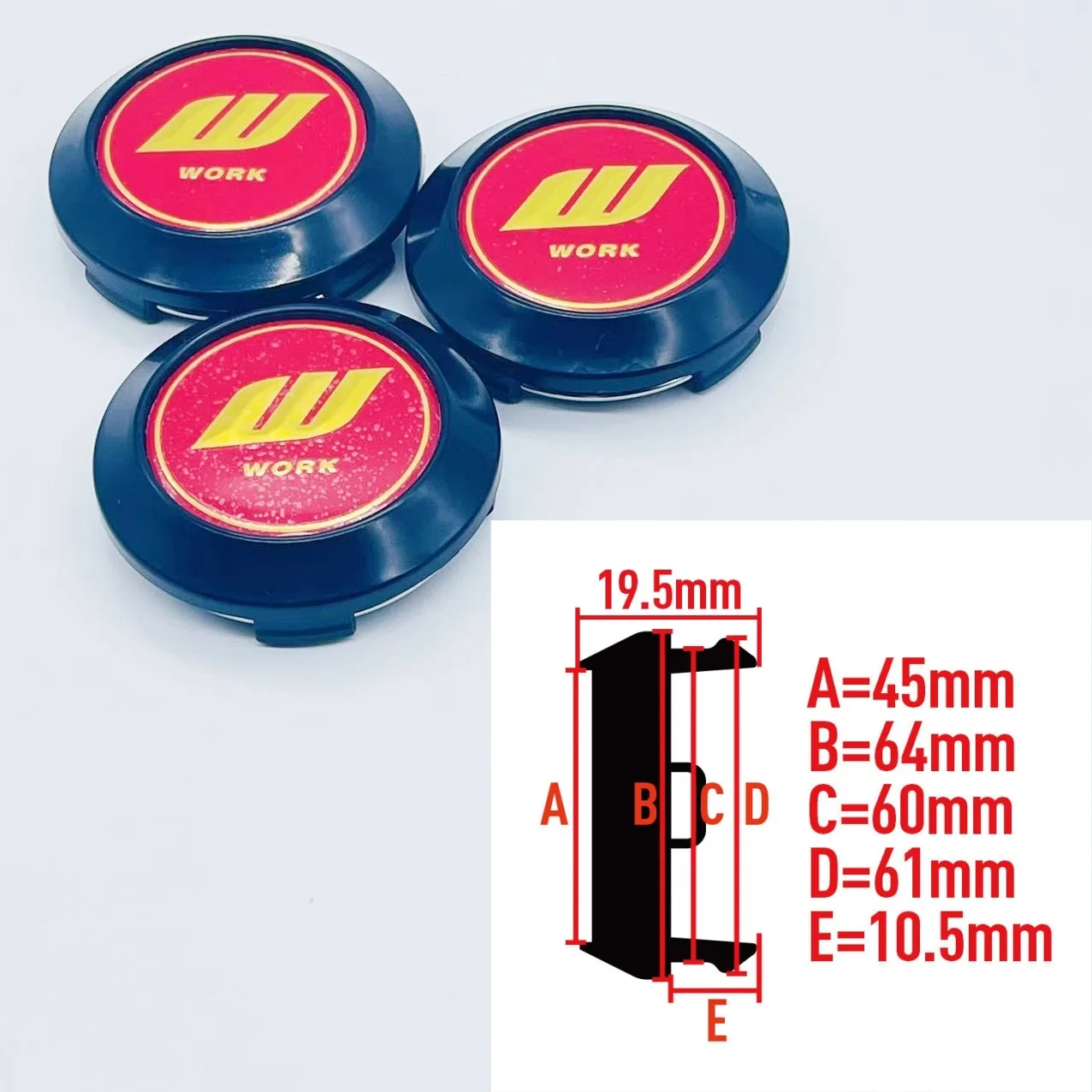 

4pcs/lot64mm Wheel Center Hubcaps for W Work Car Styling Rims Hub Cover Cap Emblem 45mm Badge Sticker Decals Styling accessories