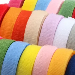 20mm Colorful Fastener Tape 2cm Hook and Loop Tape No Glue Self Adhesive Fastener Tape Cable Ties Sewing DIY Accessories 25meter