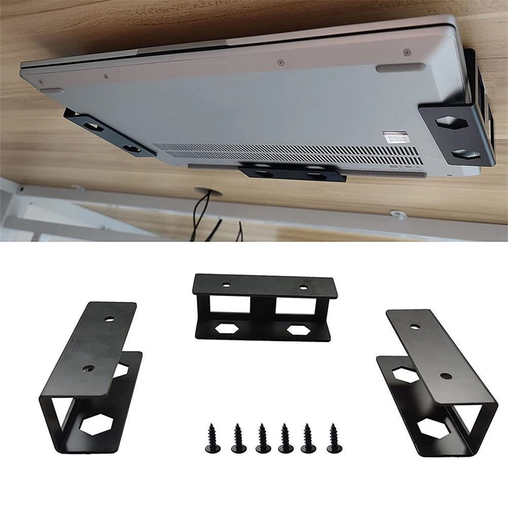 Under Table Laptop Holder Notebook Storage Bracket Desktop Mount for Home Office Storage Accessory