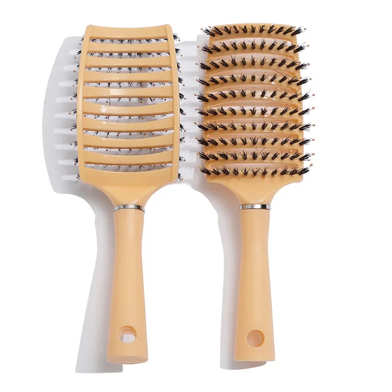 Spazzola per capelli districante riccia bagnata da donna spazzola per capelli pettine per massaggio del cuoio capelluto spazzola per capelli setola e Nylon accessori per lo Styling del salone di parrucchiere