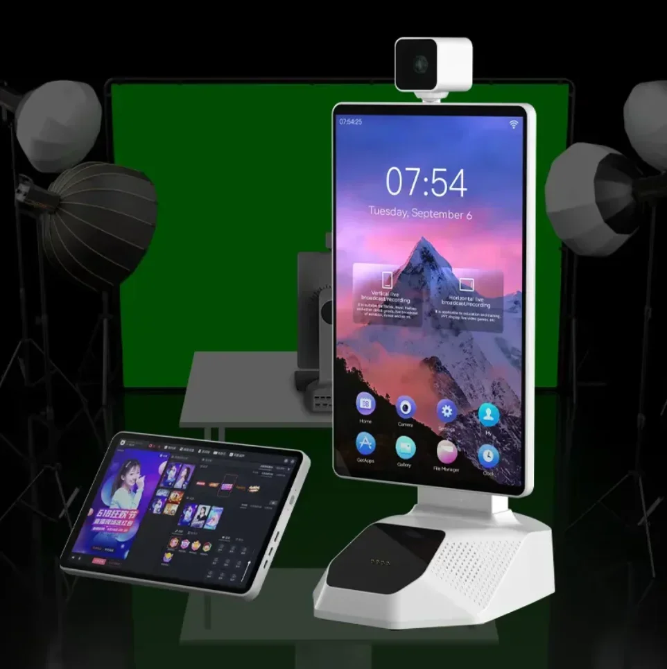 2025 معدات البث المباشر المهنية معدات البث المباشر المحمول Tiktok Live Stream Equip 8K منضدية شاشة مزدوجة Mach #2