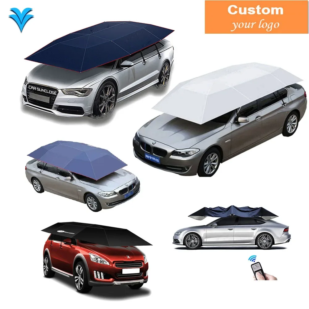 Fashion electric auto automat automated automatic sunshade roller smart car cover with remote control car umbrella for cars