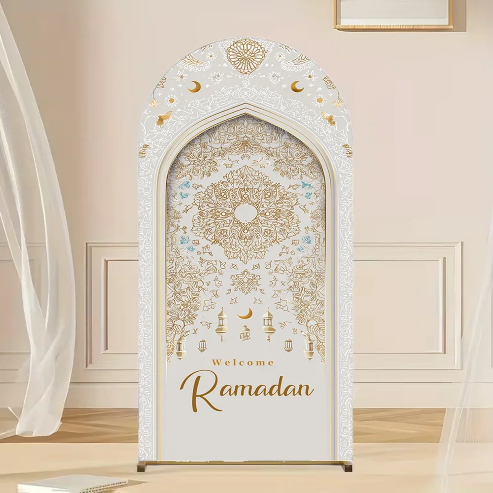 Ramadan Mubarak Decor Arch Backdrop Cover Muslim Ramadan Kareem Background Eid Booth Home Muslim Eid Al Fitr Party Supplies