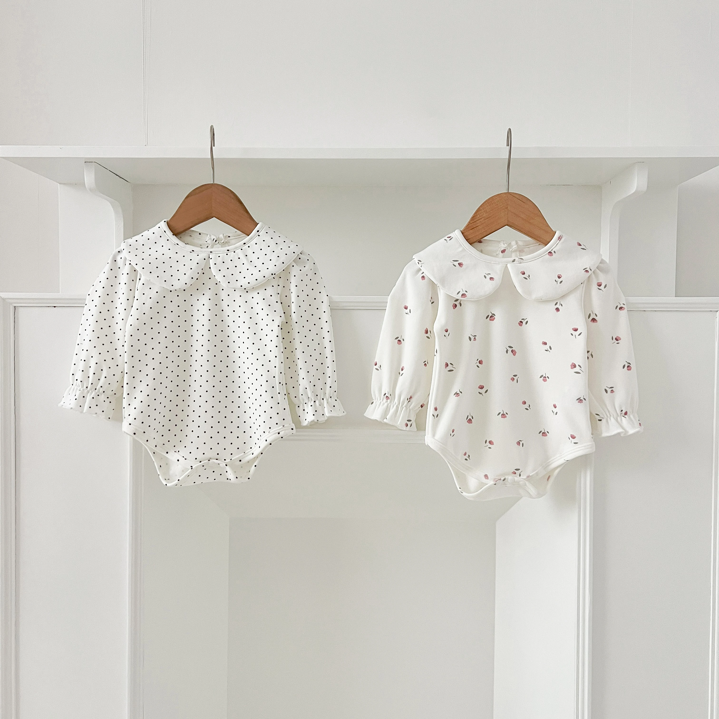 Herbst 0-24M Baby Mädchen Kleidung Kleinkind Baby Jungen Mädchen Strampler Weiß Infant Baby Mädchen Overall Frühling blume Punkte Baumwolle Strampler – Detail 18