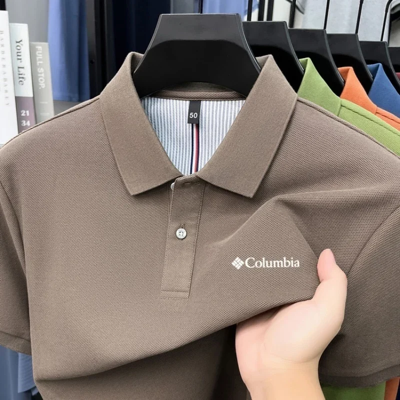 100% reine Baumwolle 2026 High-End Marken Herren Kurzarm-Poloshirt Sommer Mode Luxus Logo Besticktes Golf-Oberteil Lässiges T-Shirt – Detail 29