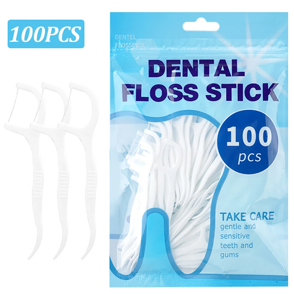 Escolhas descartáveis do fio dental, limpar entre os dentes, escova interdental, palito, floss picks, removedor portátil