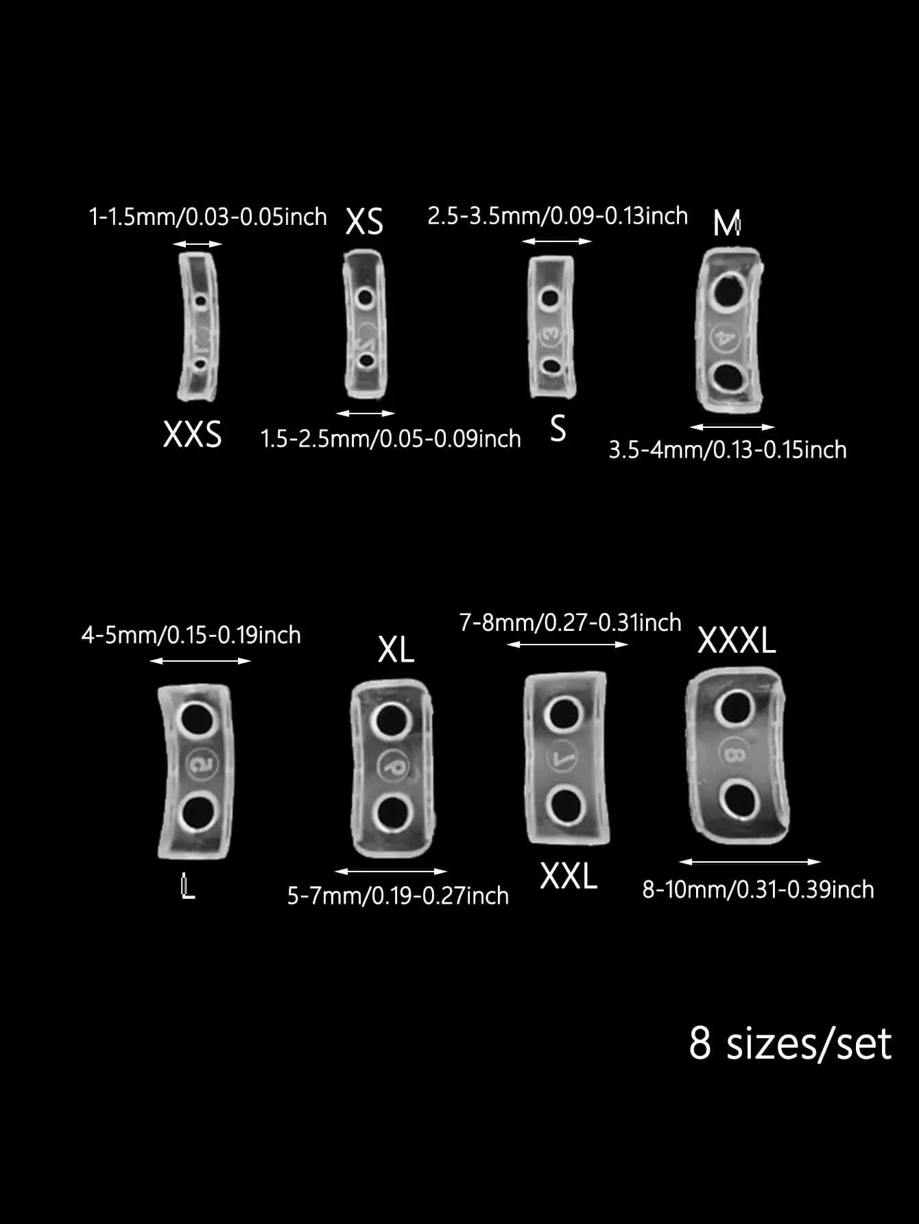 8 шт. невидимый прозрачный регулятор размера кольца для свободных колец, регулятор кольца, редуктор размера кольца, подходит для любых колец, регулируемые инструменты