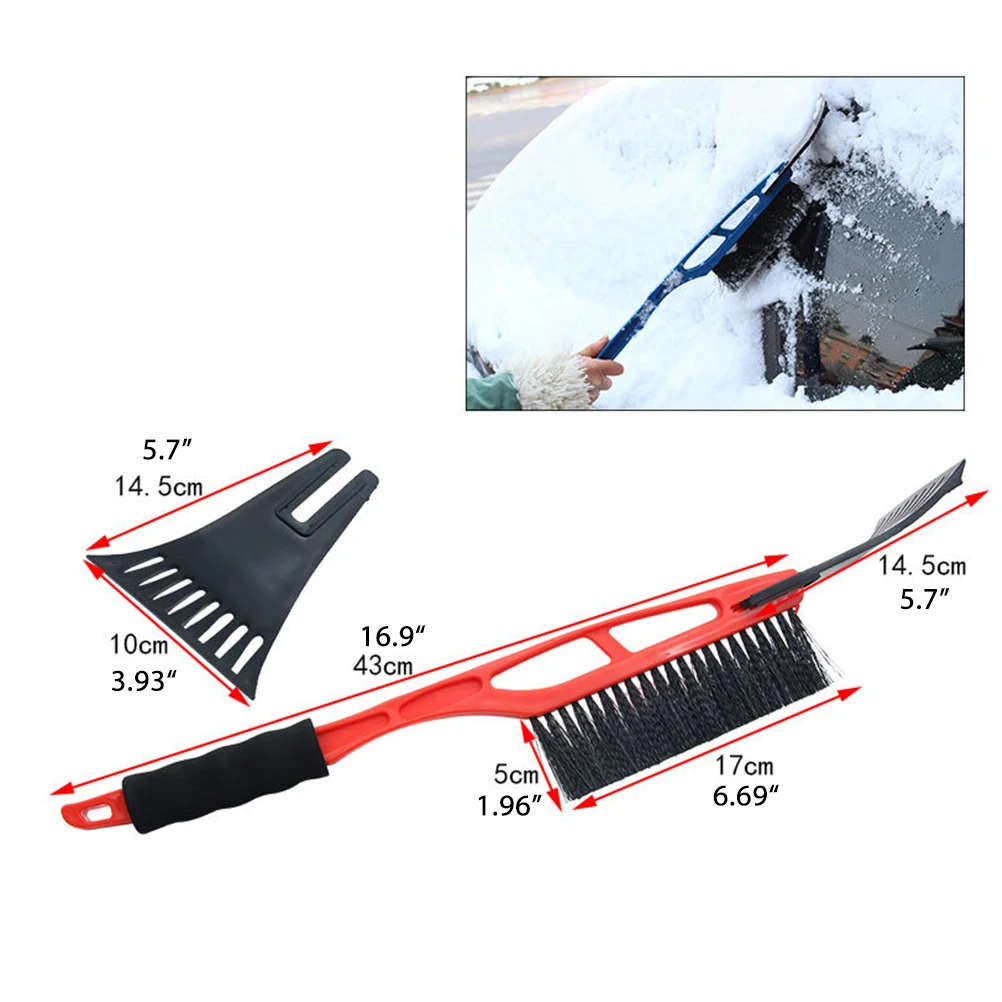 2 in 1 Snow Brush with Squeegee Ice Scraper Foam Grip Anti-Freeze Snow Shovel for Car Truck SUV MPV  Glass Ice Remover