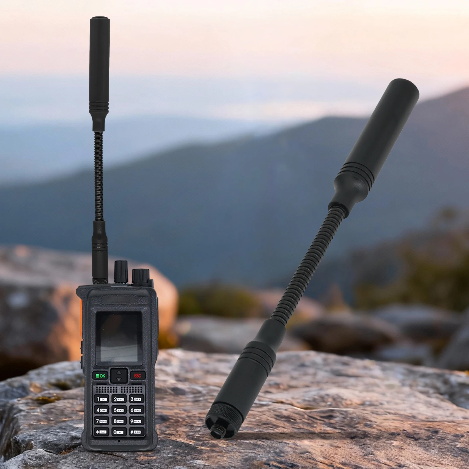 SMA-F Dual Band VHF/UHF Hamstick Antenna for Ham Radio Walkie Talkie Antenna for AT-23G/AT-33G/AT-40G Handheld Two Way Radios view 5