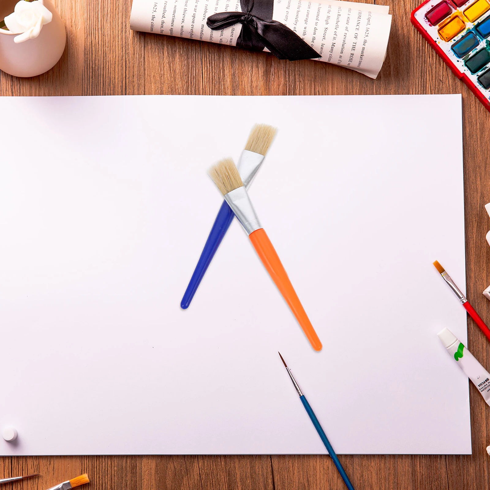 20 قطعة فرشاة الطلاء الملونة أداة الرسم النفط فرشاة الرسم شعيرات حياة طويلة مقبض مريح DIY الكتابة على الجدران #1