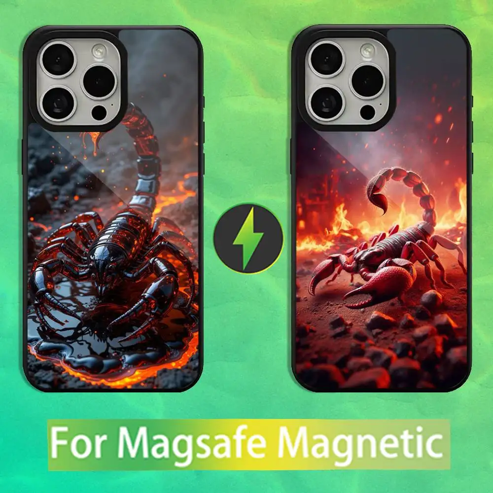 

Cool Animal Scorpion Phone Case For iPhone 16,15,14,13,12,11,Pro,Max,Plus,Mini,Magsafe,Magnetic Wireless Charging Case
