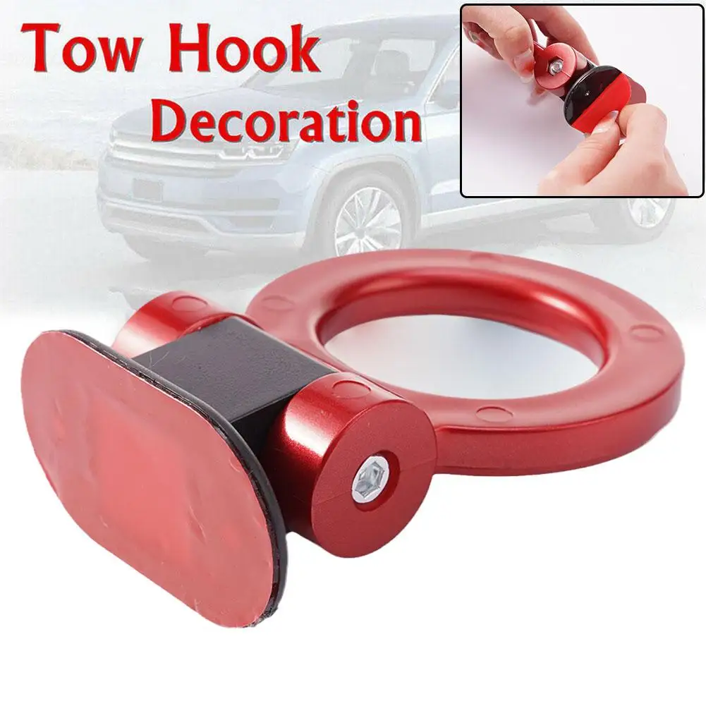 

Car Track Racing Style Tow Trailer Hook Universal Look Affix Accessories Red Rear Racing Front Car Decoration Trailer L2Y6