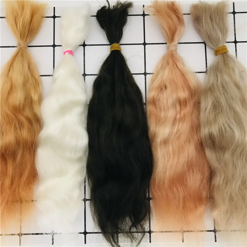 Top Quality many Colors Reborn Doll Mohair Wig Natural Black White Light Coffee Colors DIY BJD Doll Reborn Doll Hair Accessories