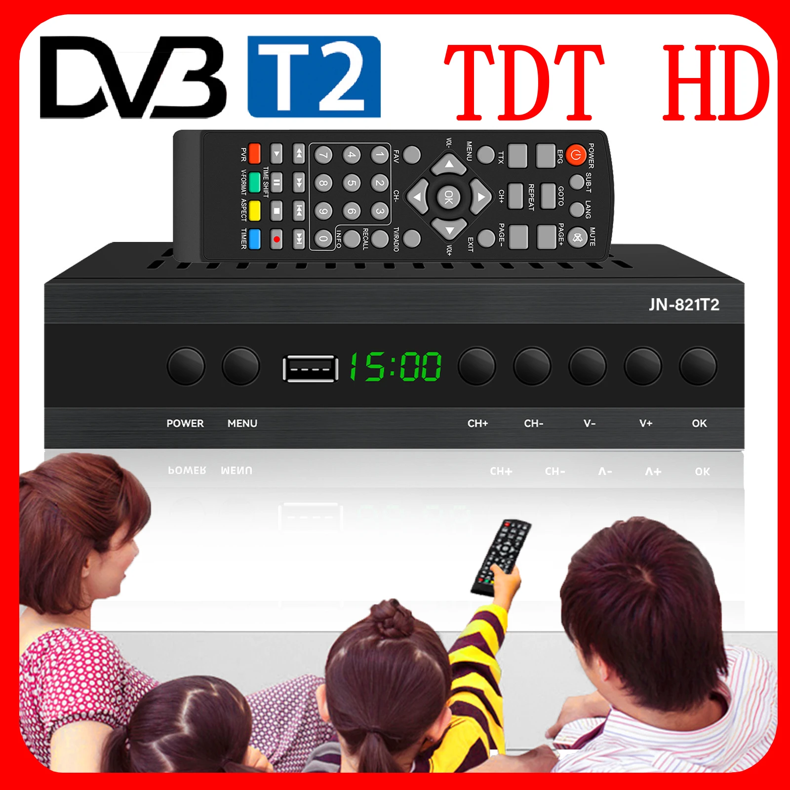 2024 DVB T2 TDT HD TV receiver Spain TDT HD decoder DVB-T2 TDT HD tuner TDT HD receiver DV decoder