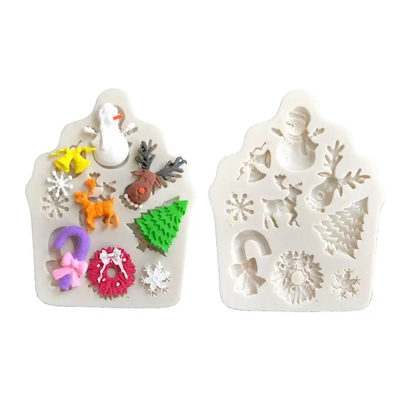 1 Pcs 3D Christmas Silicone Sugar Turning Mold Cake Chocolate Decoration Baking Mold Tools Cake Baking Accessories