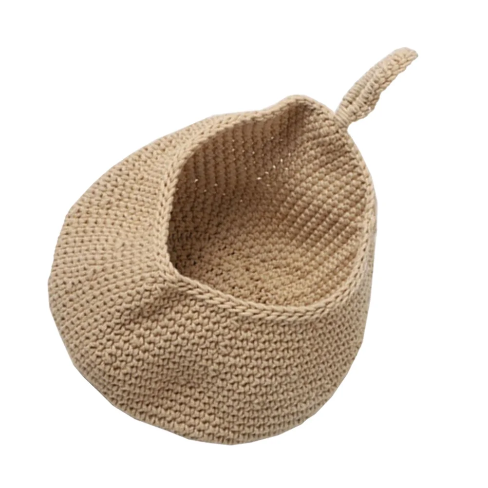 

Grass Woven Fruit Basket Large Capacity Hanging Storage Basket For Kitchen Wall Decor Lightweight Organizer