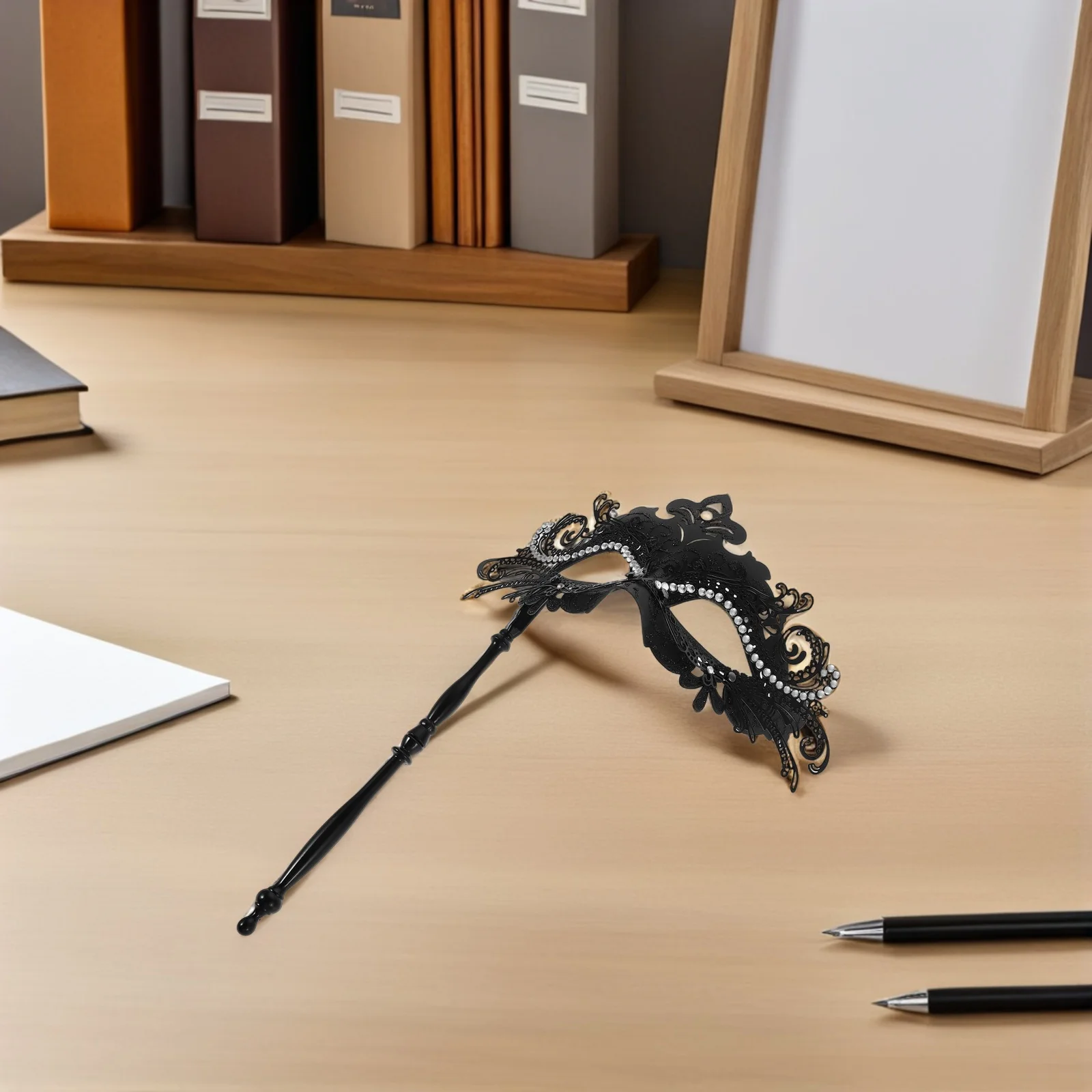 

Handheld Masquerade Mask Black Glitter Rhinestones Vintage Style for Women Party Cosplay Carnival Ball Fancy Dress Costume