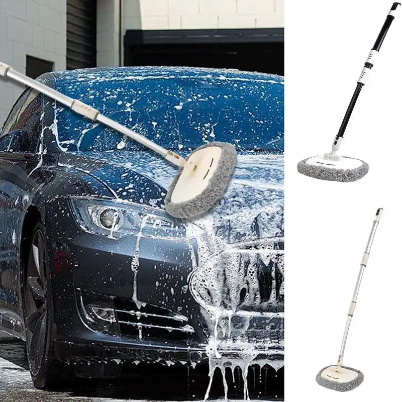 Car Wash Mop Super Absorbent vehicle Cleaning Brushes Telescoping Long Handle Cleaning Mop Retractable Camper Car Cleaning Tools