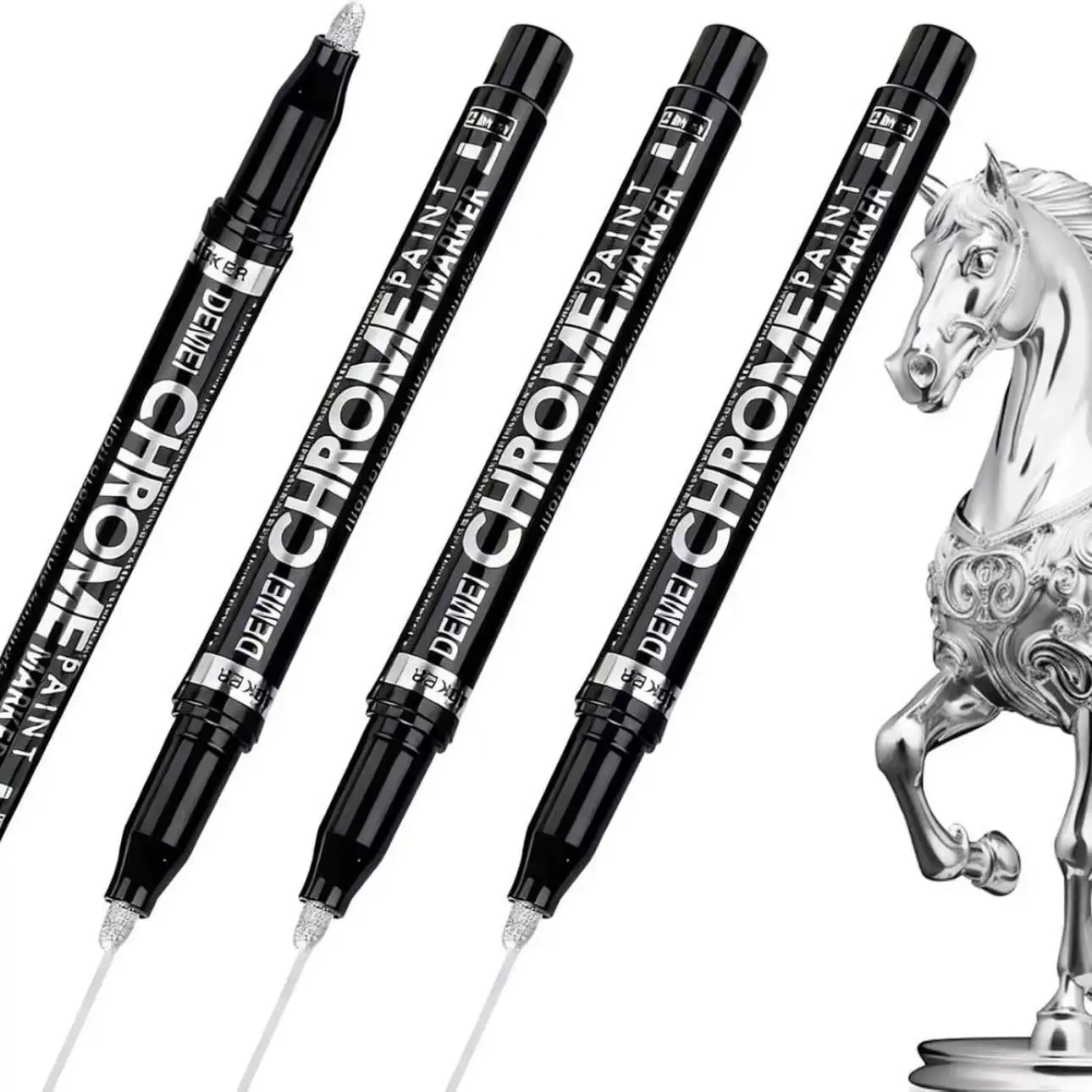 

1/3/6/12pcs Mirror Marker Pen DIY Reflective Paint Pen Permanent Golden SILVER Marker, Model Painting, Marking