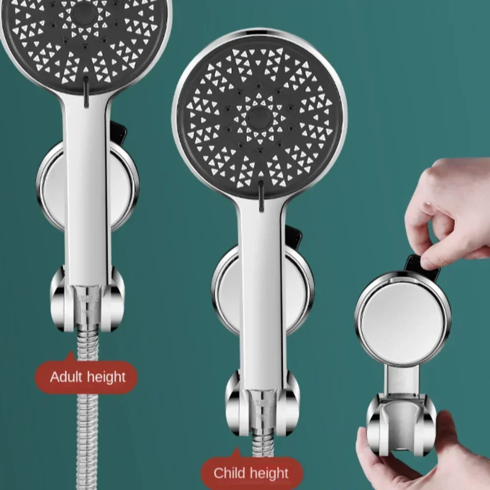 Easy-Install No-Drill Shower Head Holder - Adjustable, Fit with Suction Cup Base for Bathroom Accessories