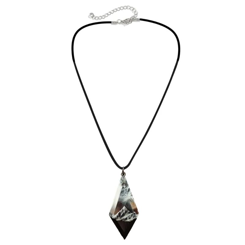 M2EA Crystal Sparkling Necklace with Resin Snow Mountain Pendant for Daily Wear Dates