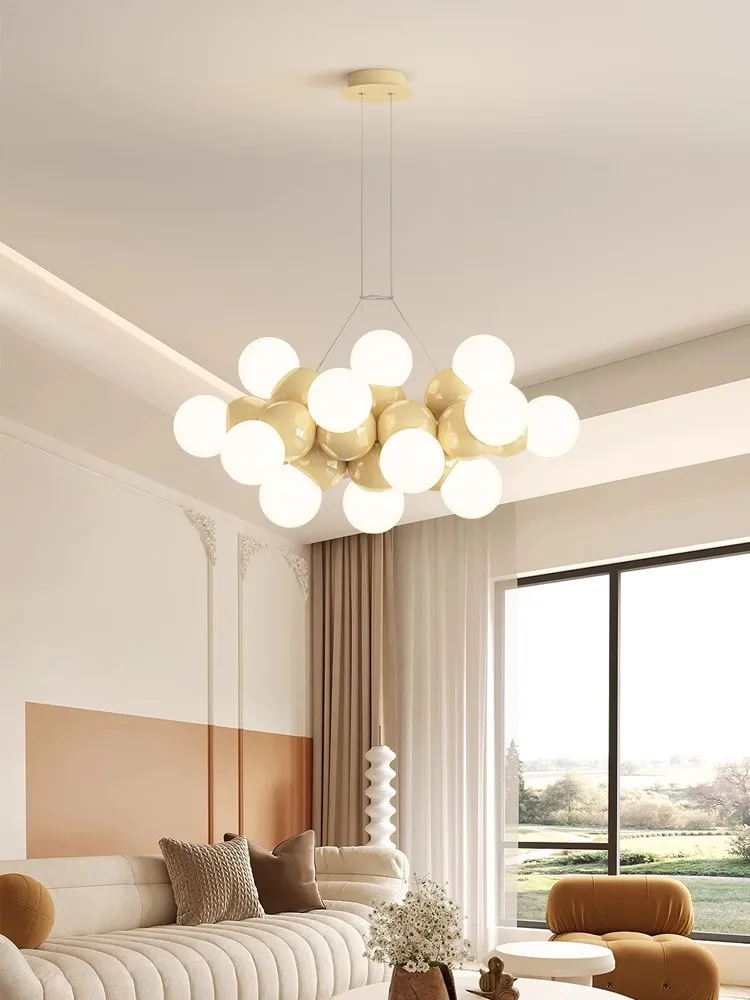 Nordic Novelty Chandeliers Dining Living Room LED Hanging lights Bedroom Glass Ball Restaurant Home Deco Fixtures White/Yellow