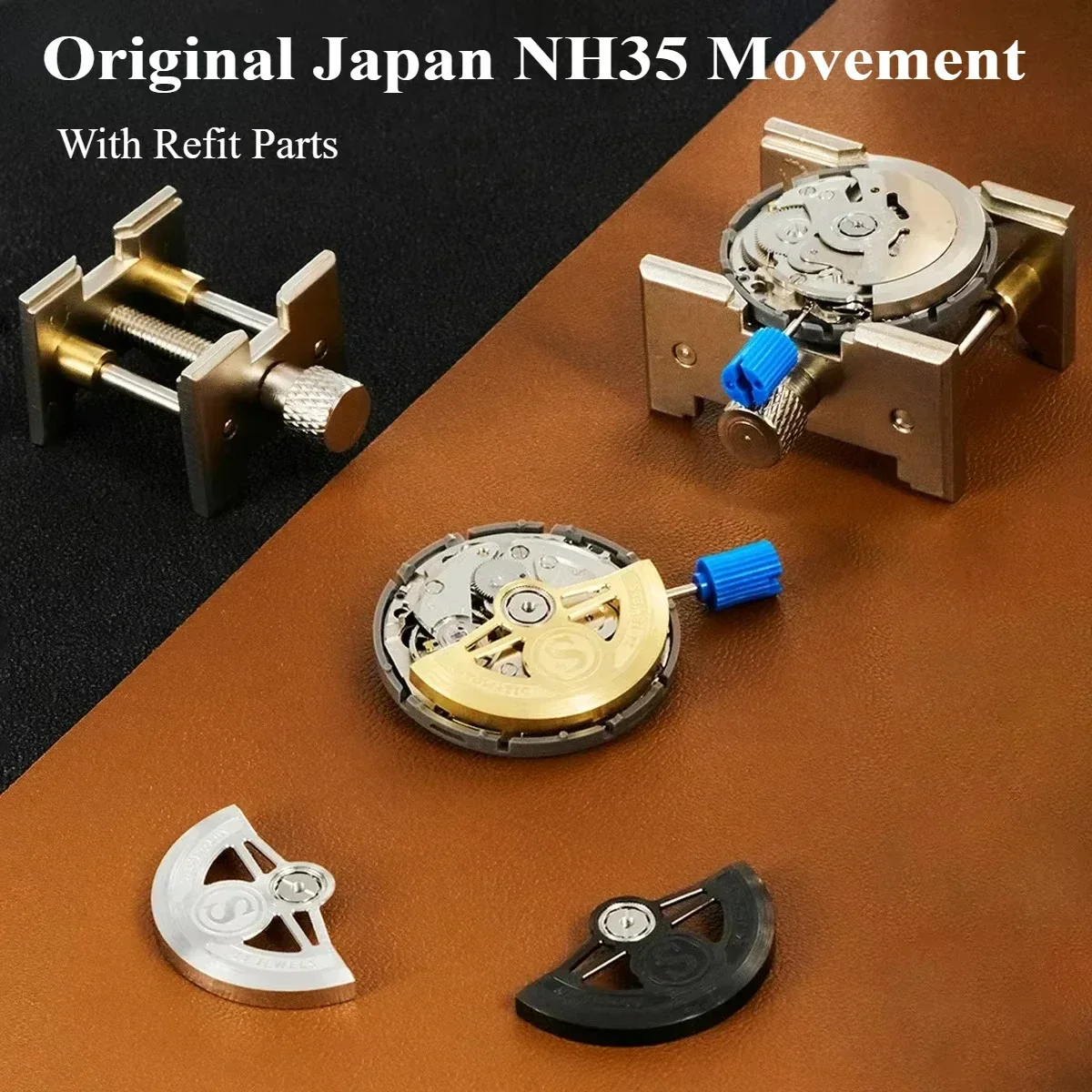 NH35A Movement Modified Mod Set Crown At 3.0 Nh35 Date Automatic Hammer Rotor Pendulum Mechanical Watch Repair Tool Refit Parts