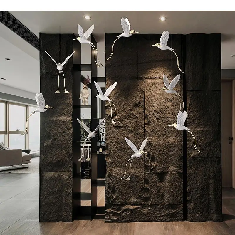 Hummingbird Wall Hanging Ornaments Room Aesthetics Living Background Display Bird Resin Pendant Modern Home Decor