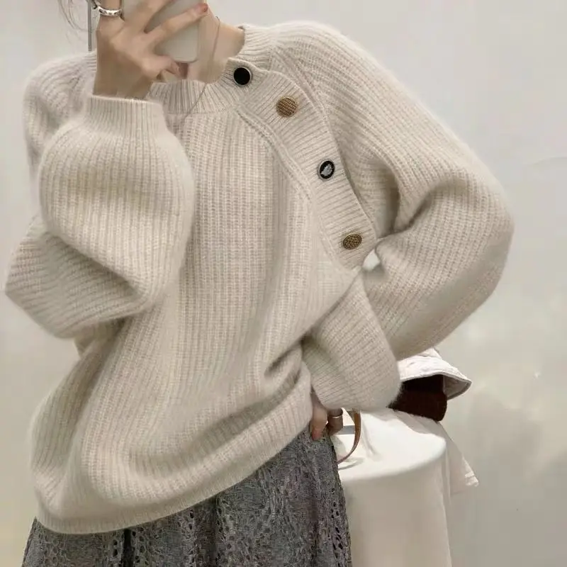 2023 Spring and Autumn New Super Show Temperament Gentle Lazy Wind Soft Glutinous Autumn and Winter Sweater Coat