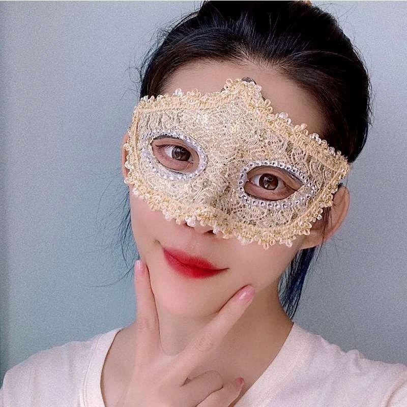 Aldult Mask Half Face Princess Halloween Masquerade Blindfold Lace Eye Mask Birthday Party Carnival Dance Show Sexy Fashion Girl