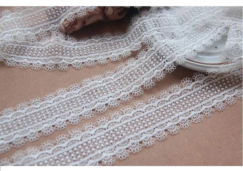 Width:4cm (1.60 inch) Fabric Japan Lace Water Soluble Bilateral Embroidery Lace for Sewing Accessories(ss-2439)