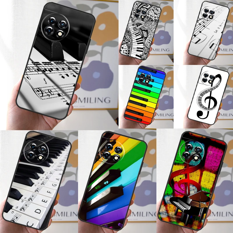 Funda Musical de teclas de Piano para OnePlus Nord CE 4 2 3 Lite N30 N10 N20 OnePlus 13R 13 12 12R 11 10 Pro 10T 8T